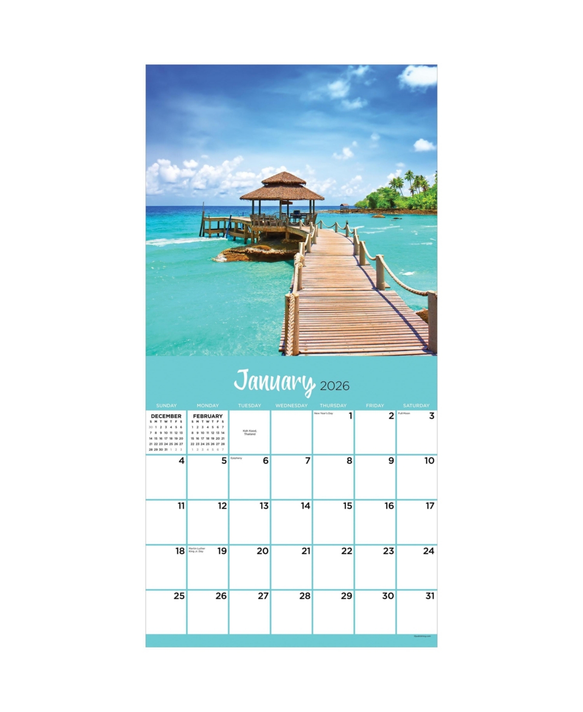 2026 Tropical Escapes Wall Calendar - Multicolor