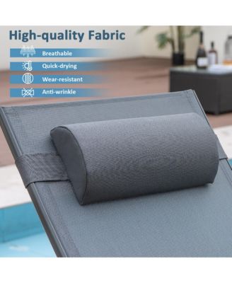 Patio Chaise Lounge Glider Recliner Chair Adjustable Sturdy Metal Frame Outdoor