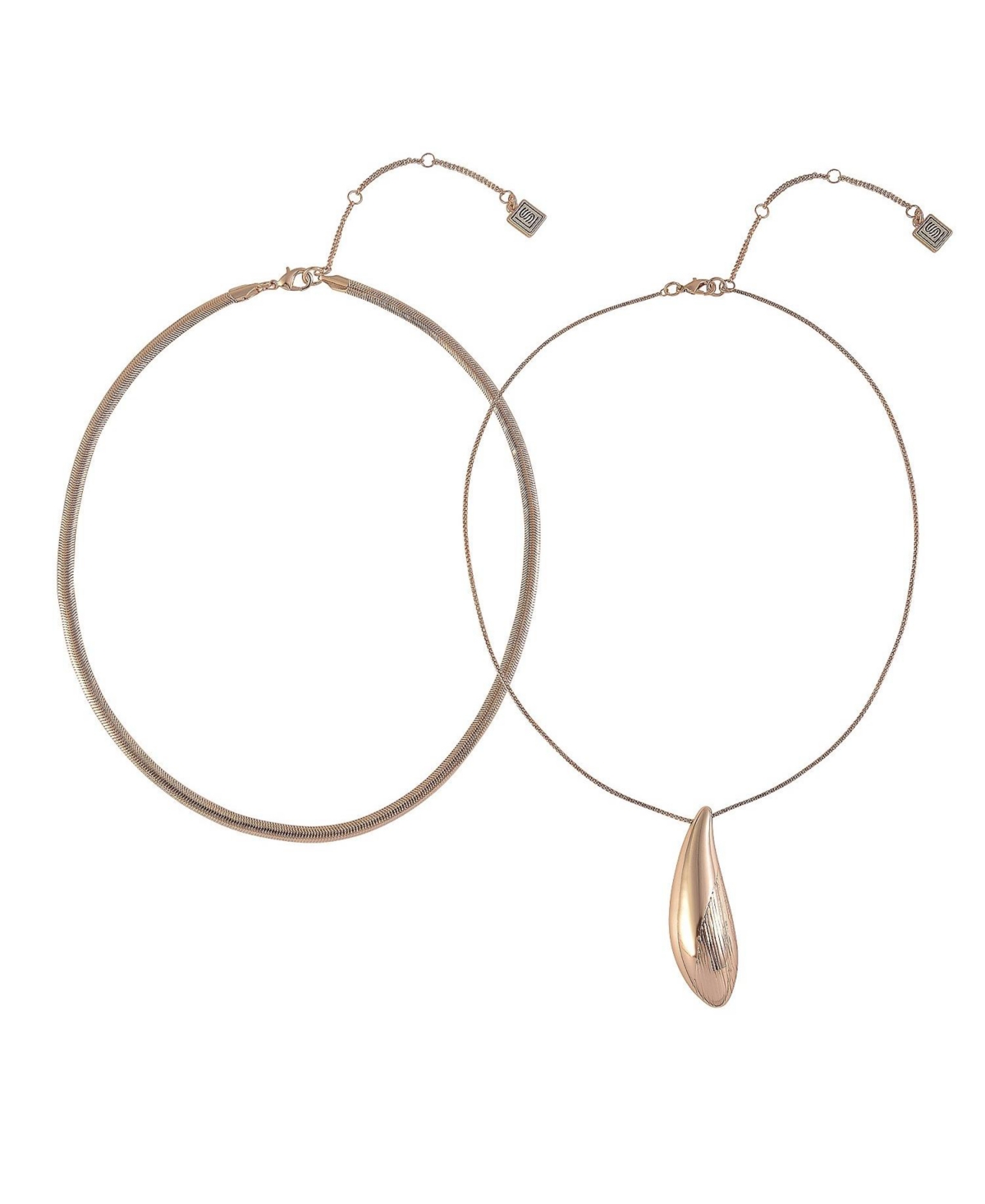 Gold Tone 2pc Pendant Necklace Set - Gold