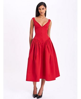 red dress for christmas Discover Your Aesthetic: Dresses Edition quality materials The White Christmas Red Ballgown