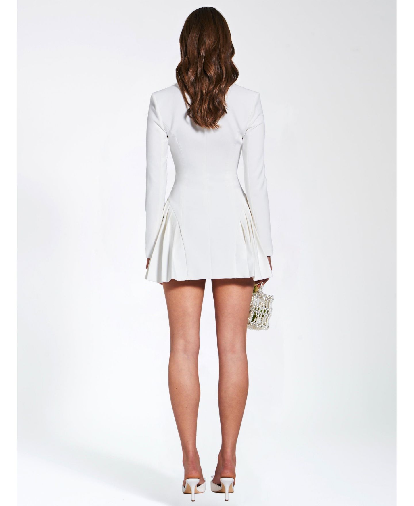 Женское платье Miss Circle Delia White Blazer Dress with Pleated Detail, цвет: Белый — фото 9