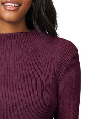 Women's Mock-Neck Rib-Knit Sweater, PXS-XL