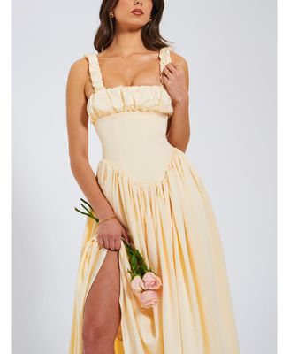 Women's Noreen Egg White Satin Drop Waist Maxi Sundress