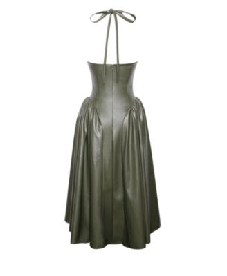 Women's Eliana Olive Faux Leather Dress