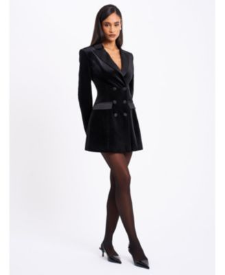 Women's Calista Black Velvet Blazer Mini Dress