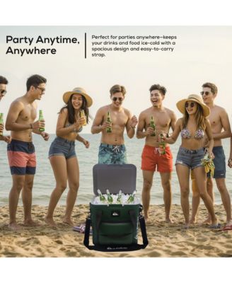 Quiksilver Coastal Collection 48-72H 5 Layer Insulated Zipperless Box Cooler with Adjustable Strap and Air Sealed Lid