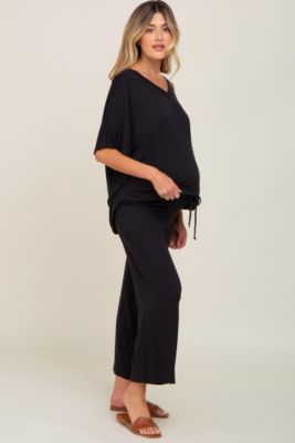 Maternity Black Cropped Pant Set