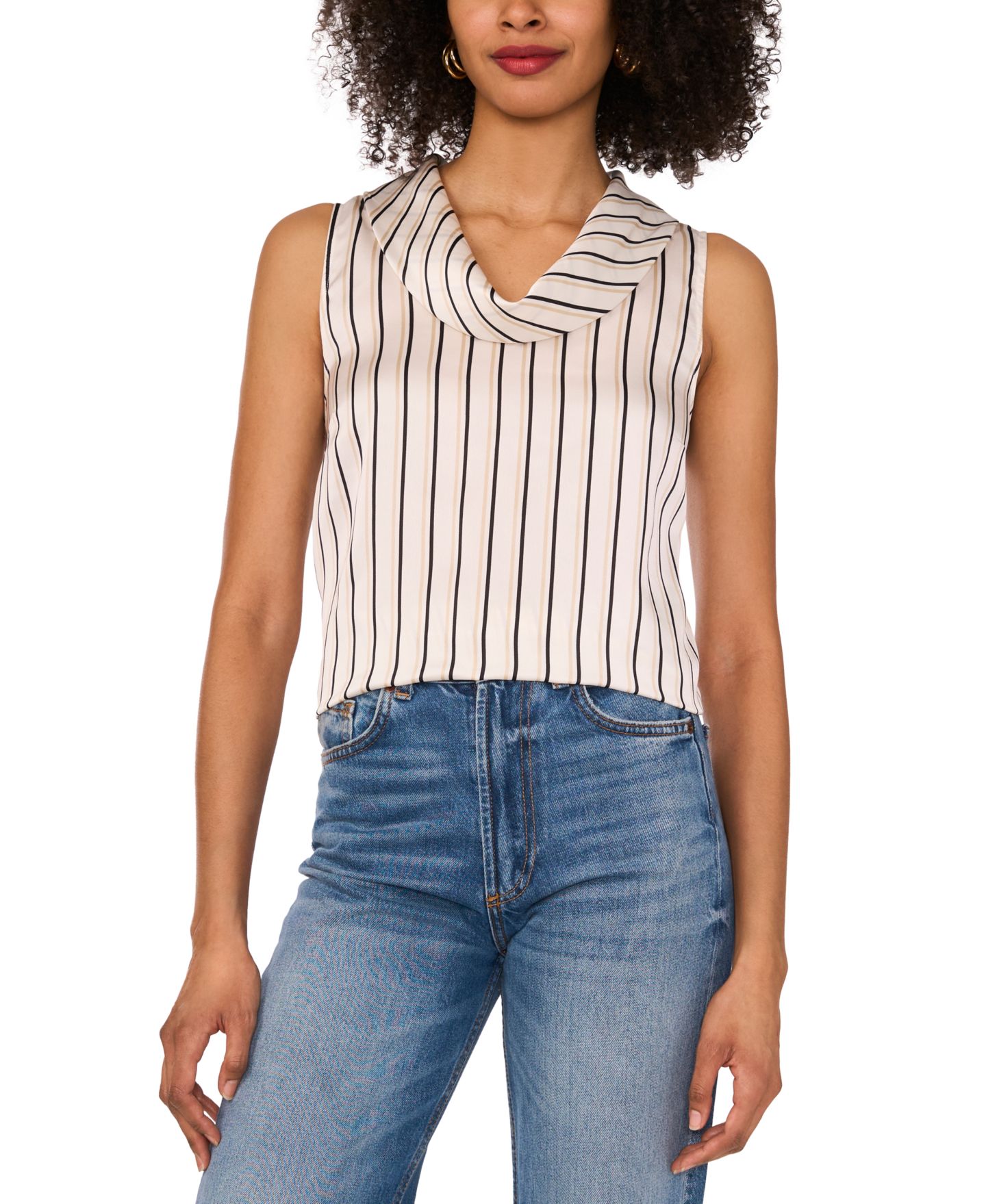 Женская блузка Vince Camuto Sleeveless Cowlneck, цвет: Слоновая кость — фото 1
