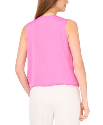 Women's Faux-Wrap Sleeveless Top