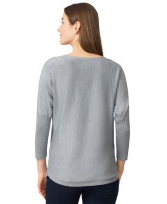 Petite Diamond-Knit Dolman-Sleeve Sweater