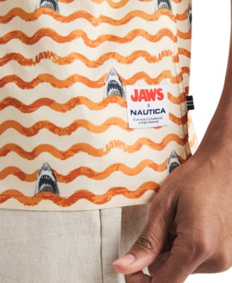 JAWS x Men's Classic-Fit Printed Button-Down Camp Shirt
