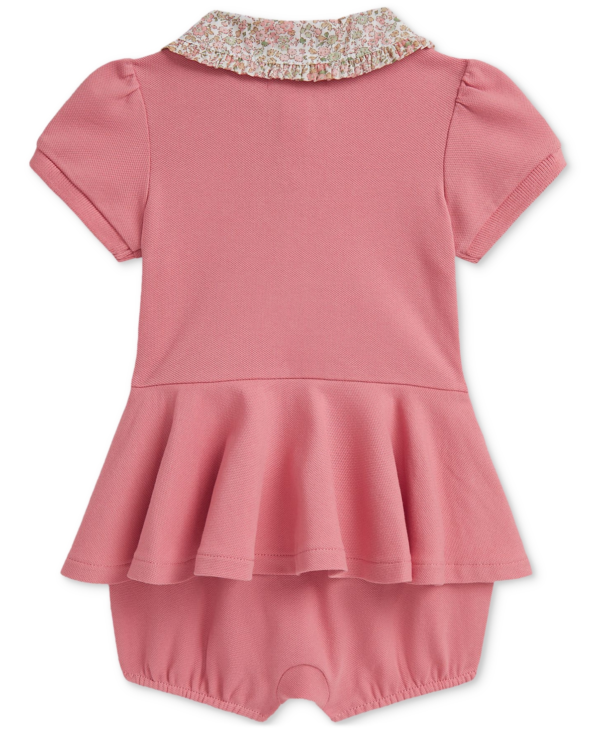 Polo Ralph Lauren Baby Girls Peplum Romper In Pink