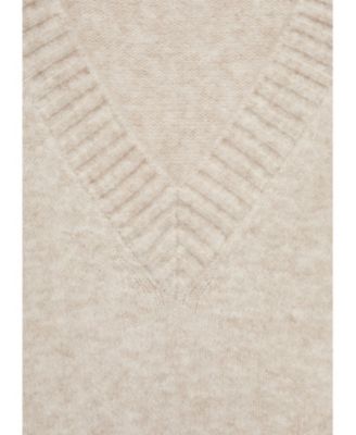 Women's V-Neck Plain Knit Sweater