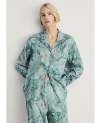 MANGO - Women's Tropical Print Pajama Shirt