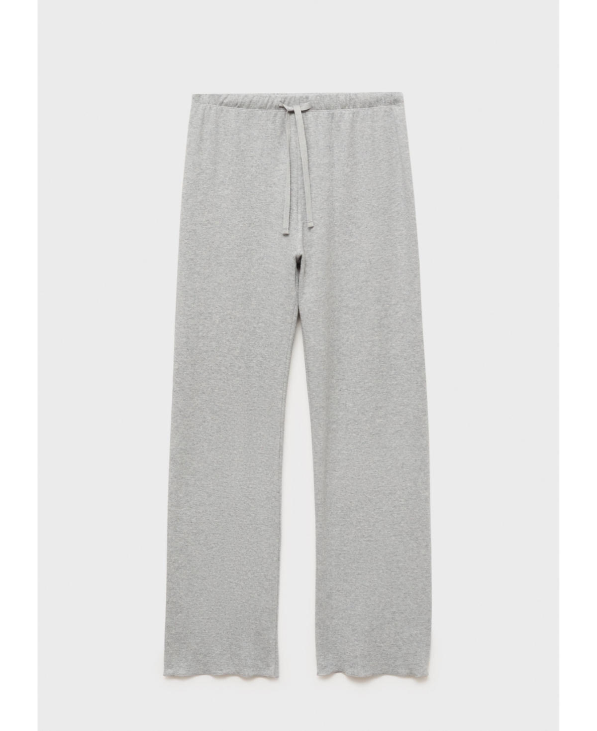 Mango Double Face Cotton Blend Pajama Pants In Gray