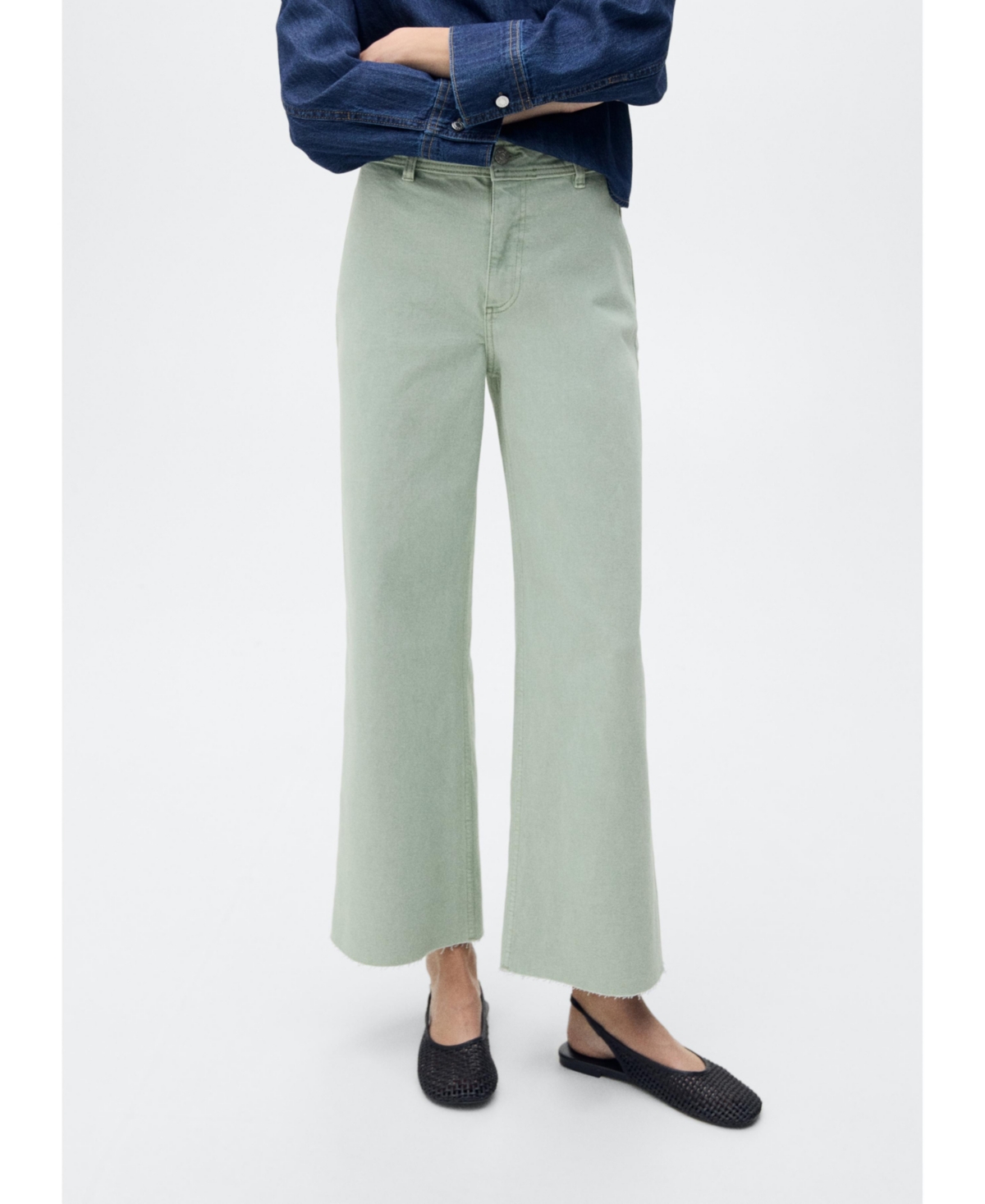 Women's Catherin Culotte High-Rise Jeans - Turquoise