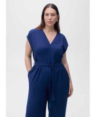 Women's Long Cropped Belted Jumpsuit