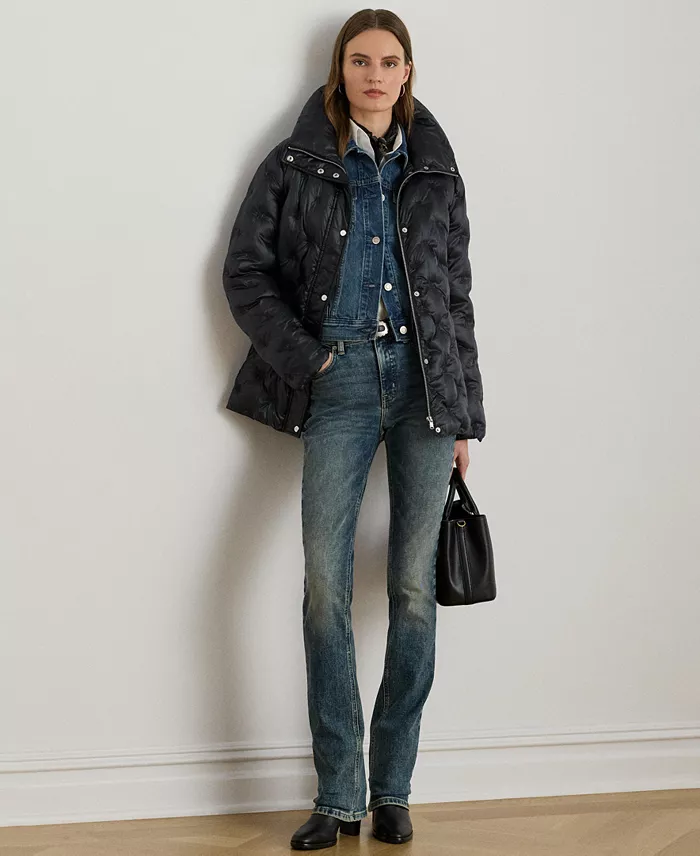 Women's Embroidered Puffer Coat - thumbnail 8
