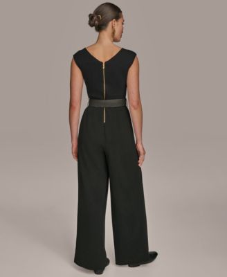 Women's Belted Straight-Leg Jumpsuit