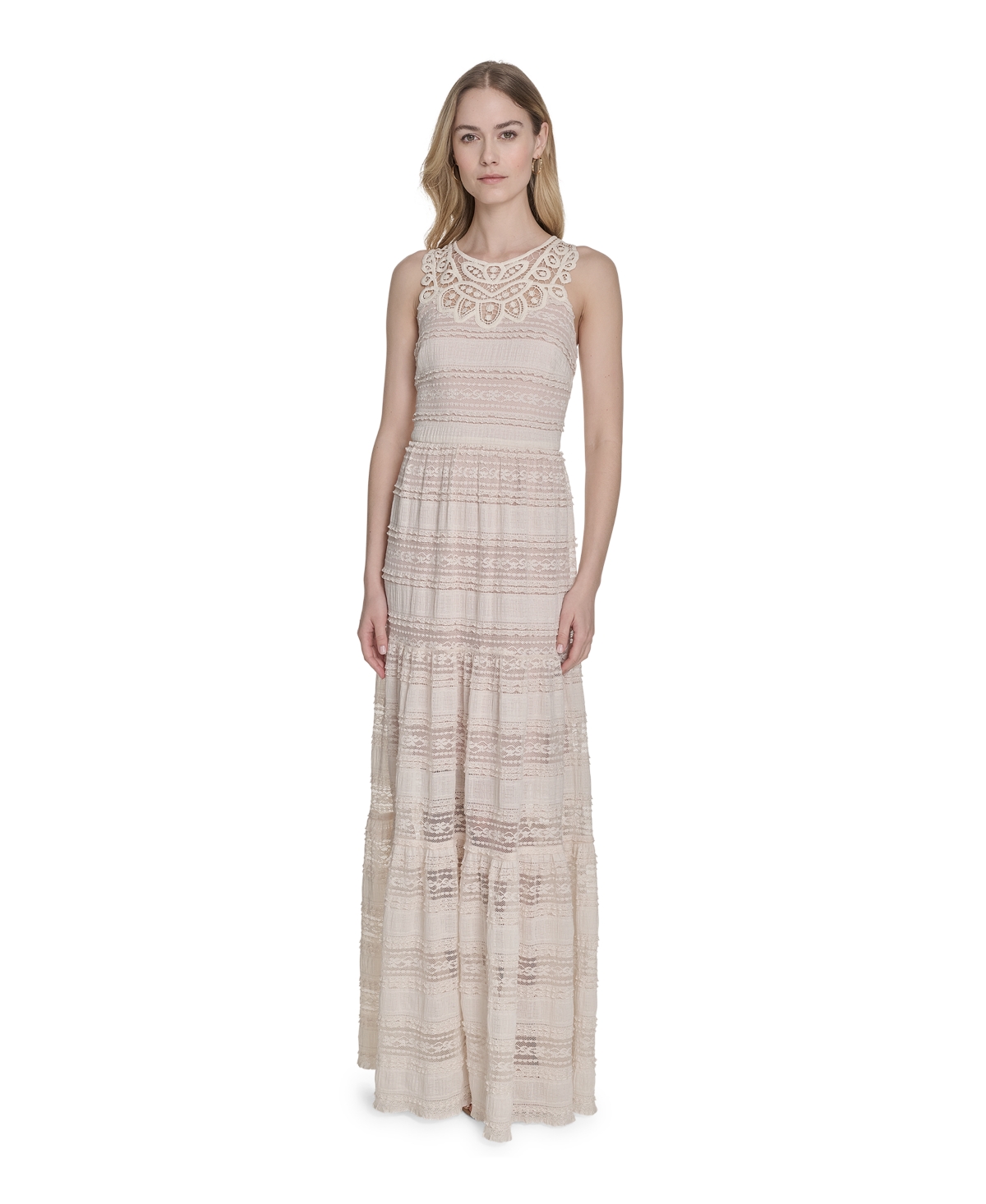 Women's Jewel-Neck Sleeveless Maxi Dress - Ivory