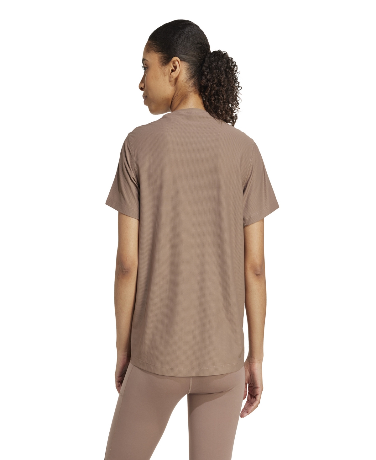 Adidas Originals Women's Own The Run Short-sleeve Running Tee In Brown