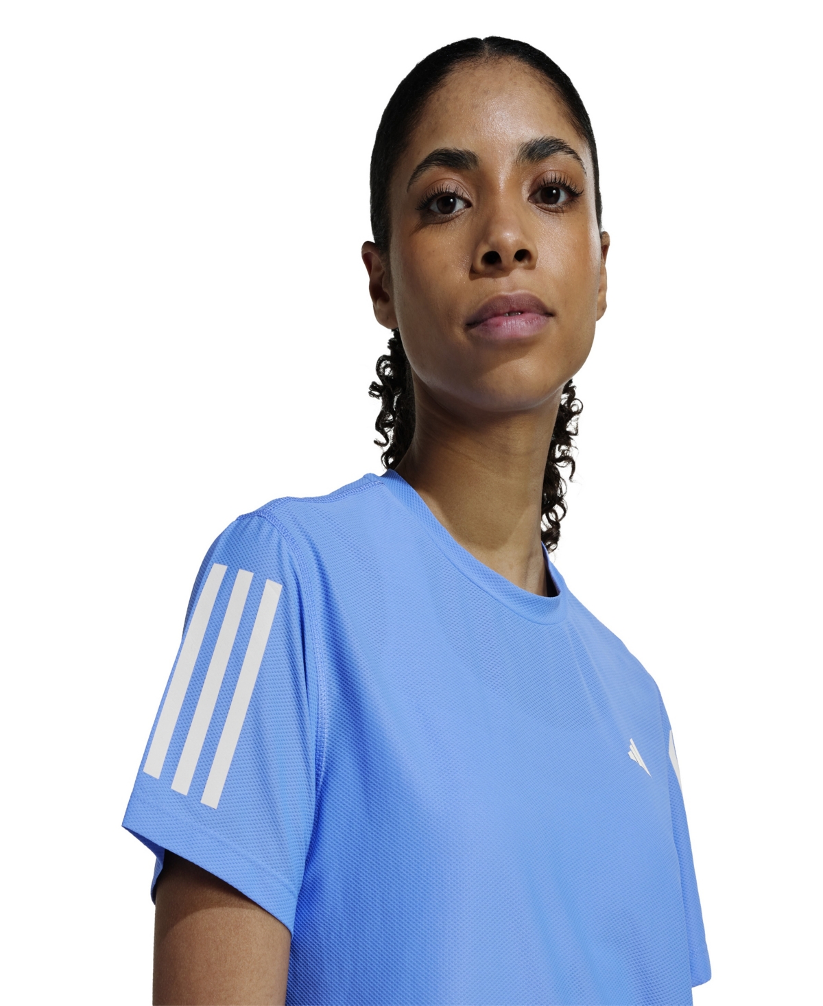 Adidas Originals Women's Own The Run Short-sleeve Running Tee In Blue