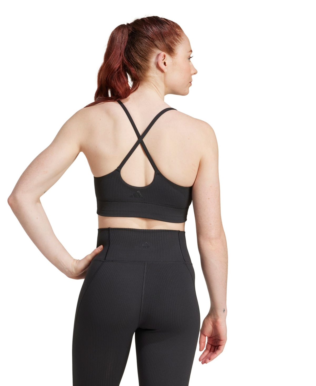 Adidas Originals Women's All Me Ribbed Training Bra In Black