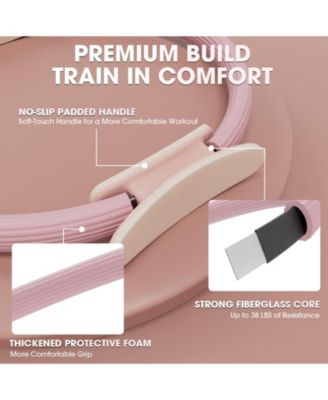 Pilates Ring Set – 14” Magic Circle (38lbs), 5 Resistance Bands & 9.8” Ball