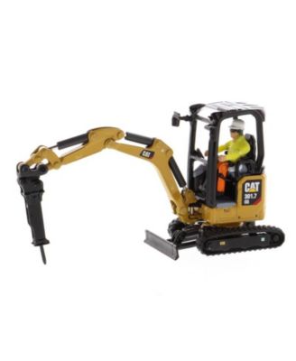 CAT Caterpillar 301.7 CR Next Generation Mini Hydraulic Excavator with Work Tools and Operator High Line Series 1/50 Model by Diecast Masters