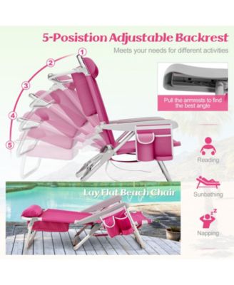 Portable Backpack Beach Chair with Cup Holder for Outdoor Use