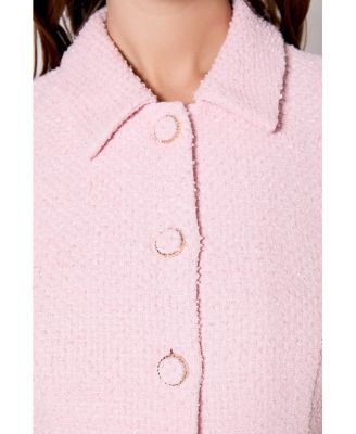 Women's Collared tweed Mini Dress