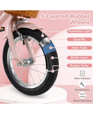 Kids Retro Bicycle with Adjustable Seat Height and Front Basket for Fun Rides