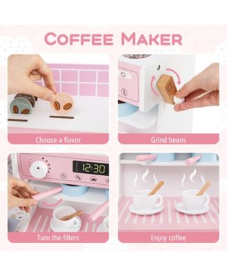 Kids Kitchen Set with Coffee Maker & Accessories Fun Pretend Play Toy for Children