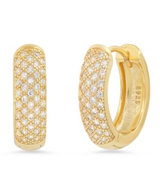 Women's Simulated Diamonds Rounded Huggie Earrings