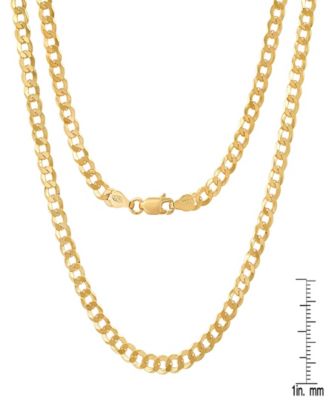 Unisex 14K Gold Plated Diamond Cut Curb Link Chain Necklace