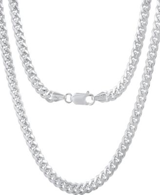 Unisex Sterling Silver Cuban Link Chain Necklace