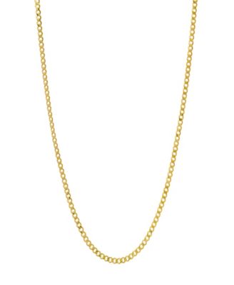 Unisex 14K Gold Plated Cuban Flat Necklace