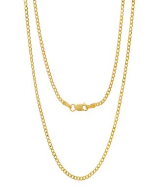 Unisex 14K Gold Plated Cuban Flat Necklace