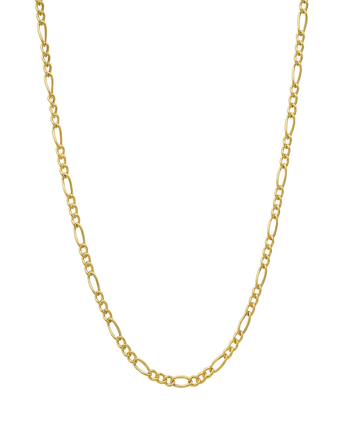 Steeltime Unisex 14k Gold Plated Figaro Hollow Necklace