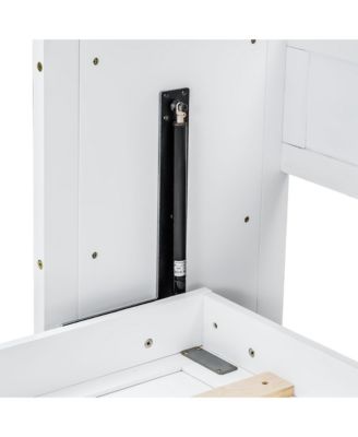 Twin XL Size Murphy Bed with Desk, LED Light and USB Charging Station