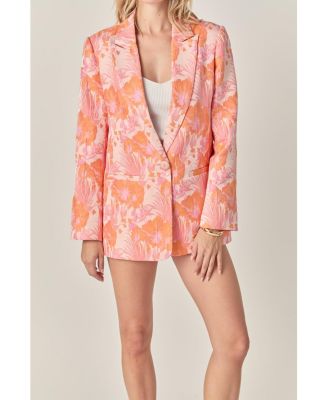 Women's Floral Jacquard Blazer