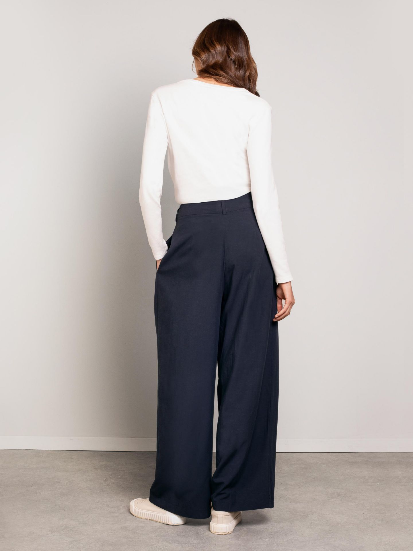 Женские брюки Celtic & Co. Wide Leg Drape, цвет: Тёмный тёмно-синий — фото 3