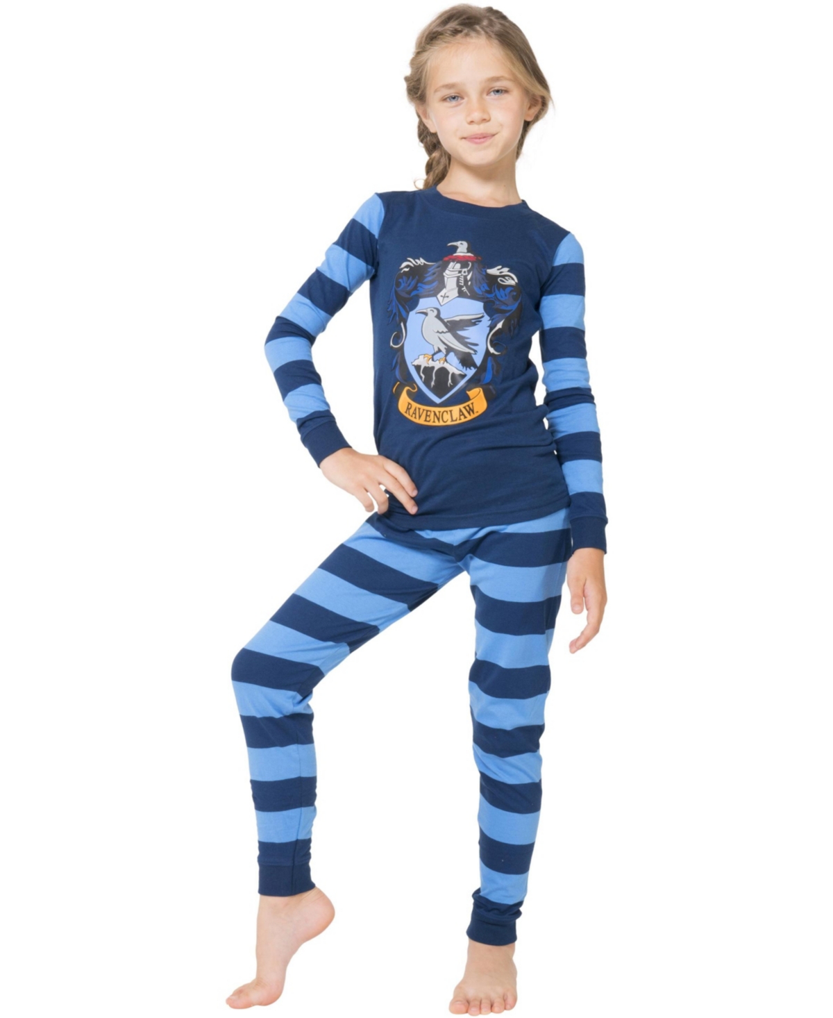 Harry Potter Big Boys Intimo Hogwarts All Houses Crest Tight-Fit 2-Piece Pajama Set