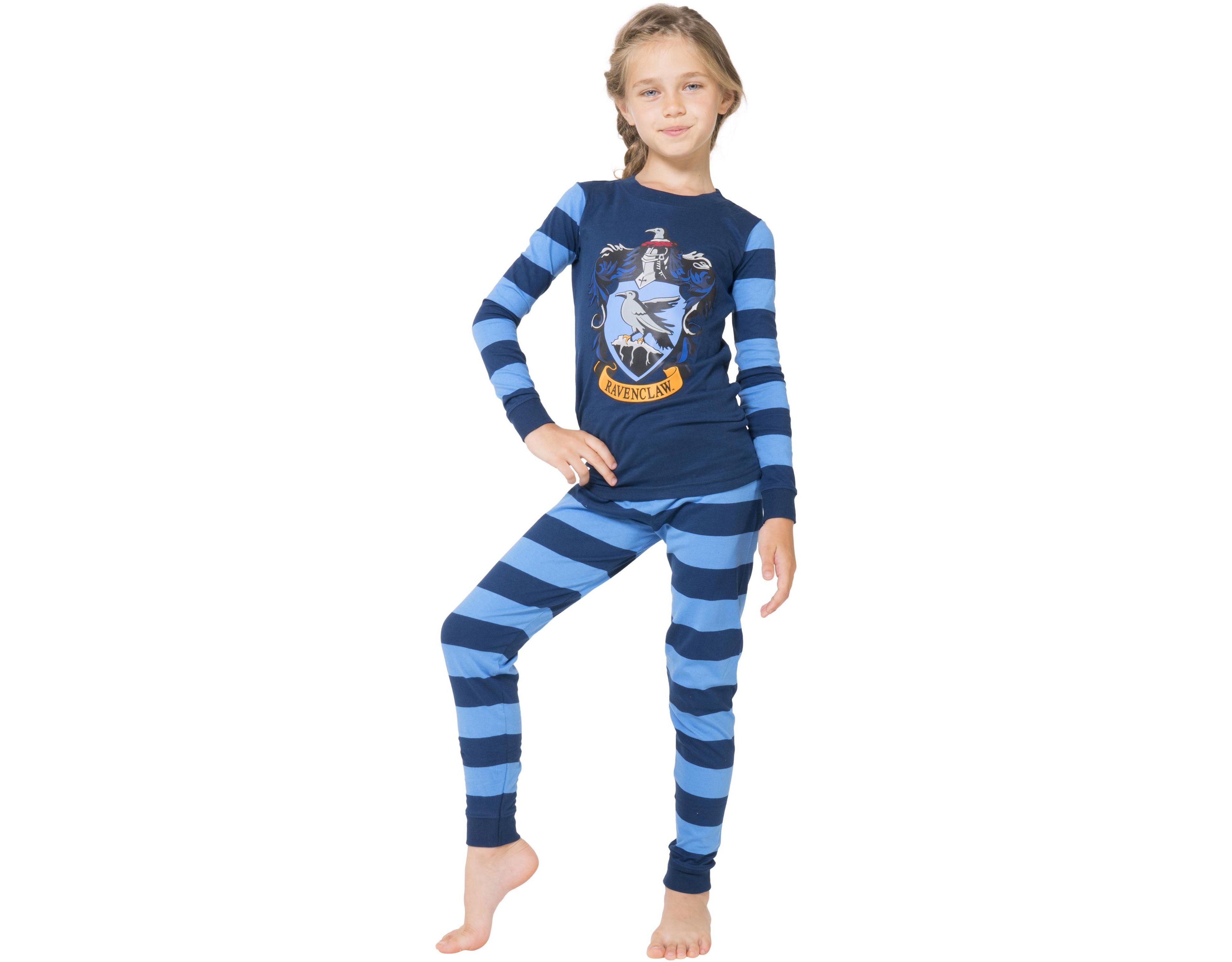 Harry Potter Big Boys Intimo Hogwarts All Houses Crest Tight-Fit 2-Piece Pajama Set