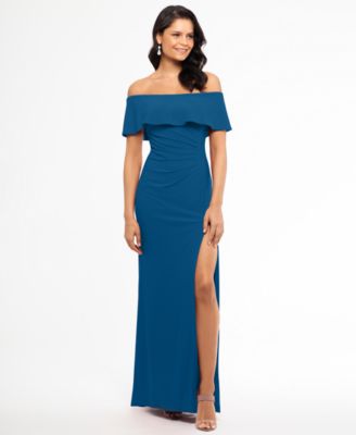 XSCAPE - Ruffled Off-The-Shoulder Gown