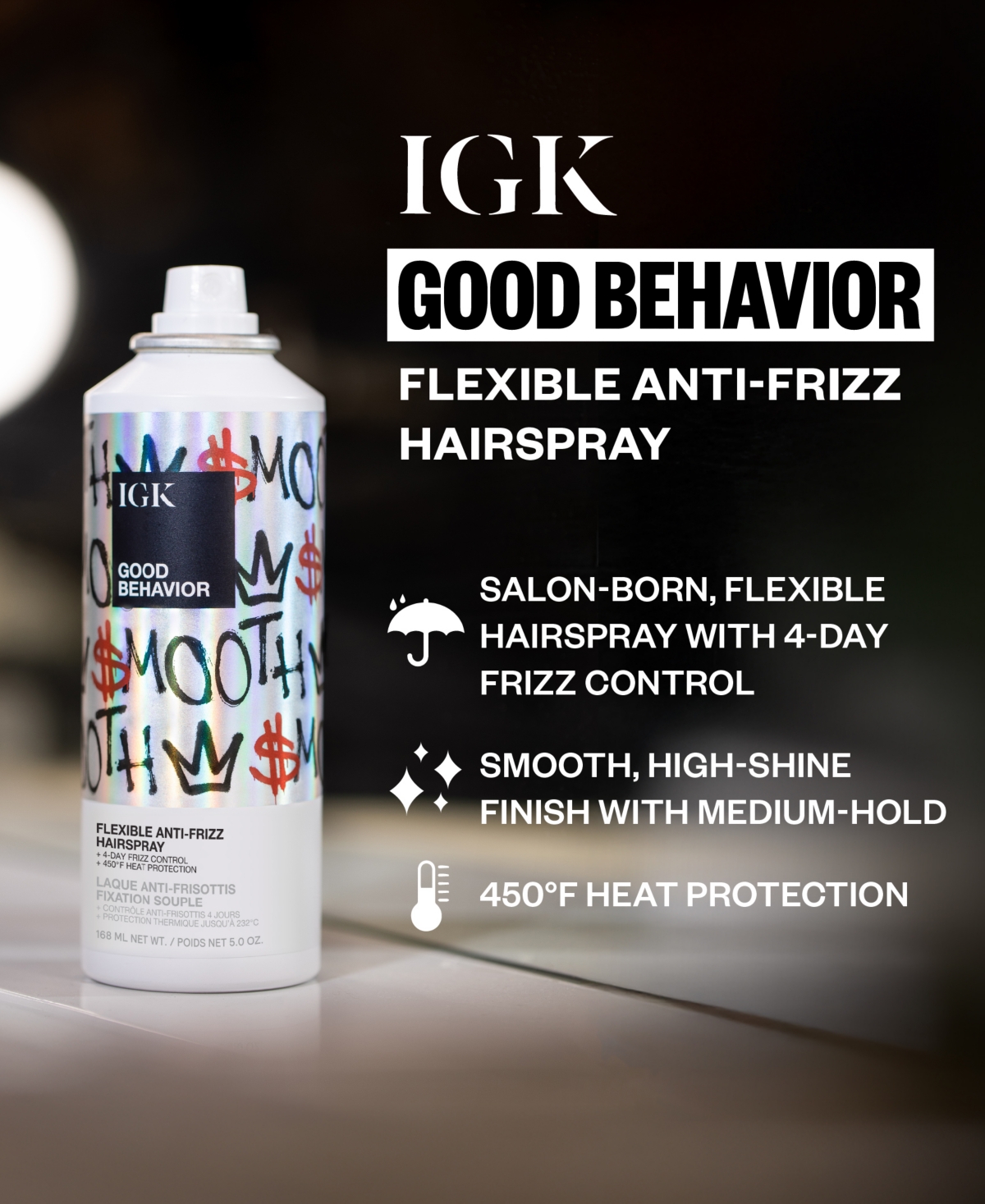 Igk Hair Good Behavior Flexible Hairspray 1.8 Oz. In Transparent