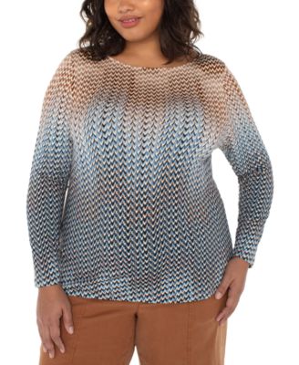 Liverpool Los Angeles - Trendy Plus Size Printed Knit Top