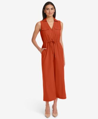 Calvin Klein - Women's Sleeveless Straight-Leg Jumpsuit
