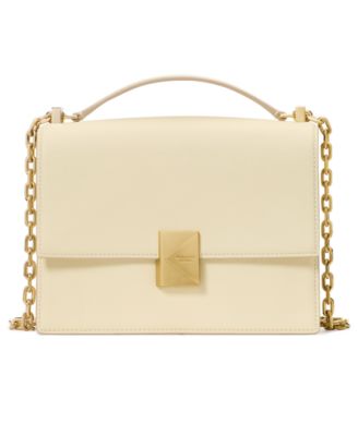 Deco Pebbled Leather Chain Shoulder Bag