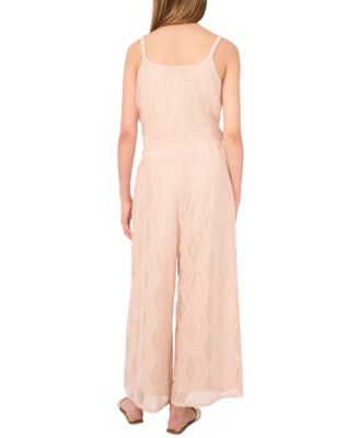 Women's Sleeveless V-Neck Lace-Mesh Top